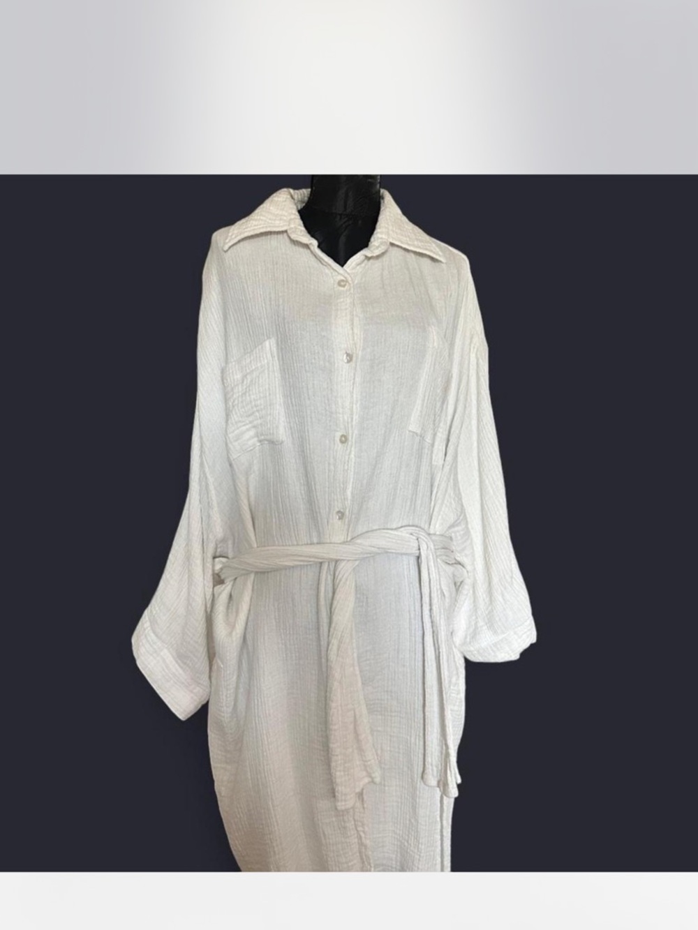 Myrah penaloza  Textured Button-Up Dress Shirt in Cream 100% cotton. Handmade